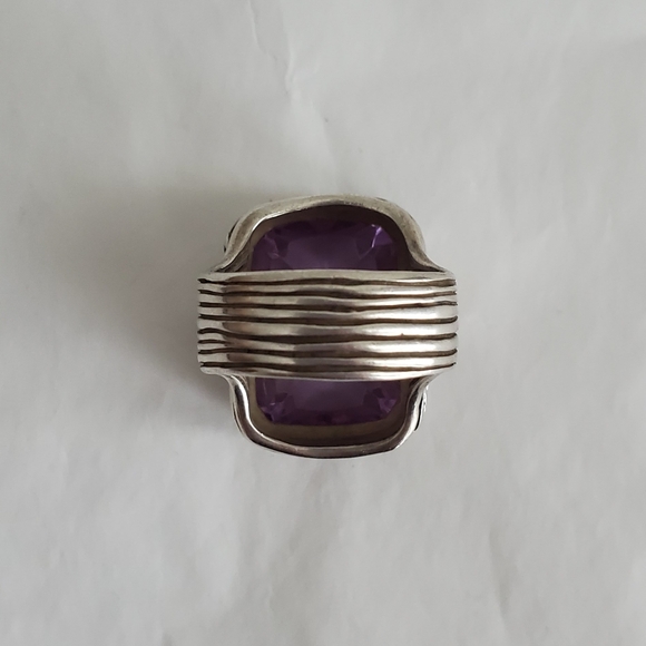 Silpada Lavender Cubic Zirconia Sterling Silver Purple Ring Size 8 R2001 Retired - Picture 4 of 4